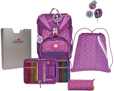Schoolbag ErgoFlex Purple Dots 5 pcs.