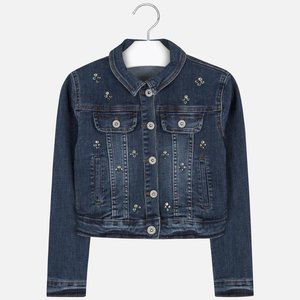 Jean jacket with embroideries for girl