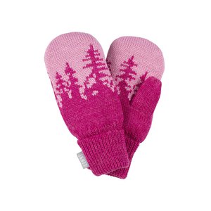 Knitted mittens with fleece