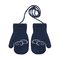 Knitted mittens 14 cm - R-123DB-blue