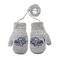 Knitted mittens 14 cm - R-123DB-grey