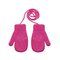 Knitted mittens 13 cm - R-124DB-darkpink